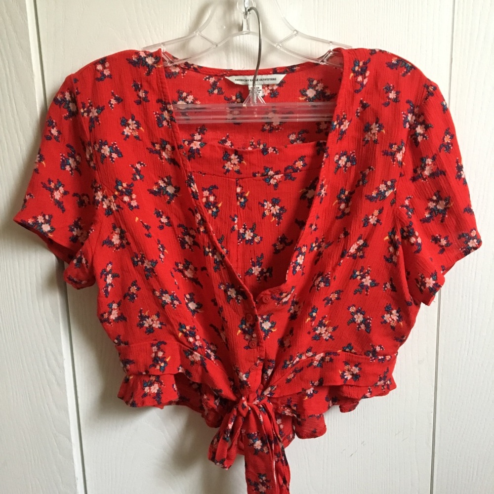 AEO Two Piece Crop Top & Short, M